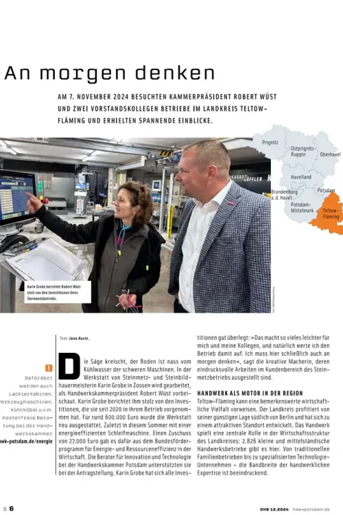Bericht aus dem Magazin der HWK Potsdam 12-2024