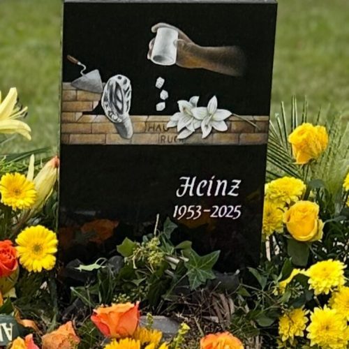 Urnengrabstein zur Beisetzung mit Decora-Bild